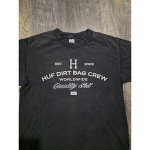 HUF Original Men's Medium T-Shirt Huf Dirt Bag Crew Black Skatewear